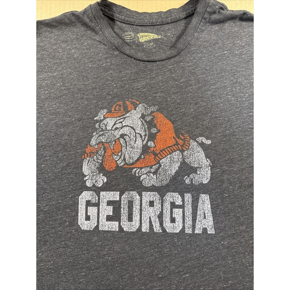 Georgia UGA Bulldogs Shirt Logo Distant Replays XL Vintage Distressed Style